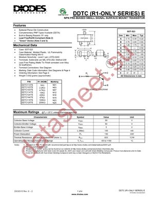 DDTC144TE-7 datasheet  